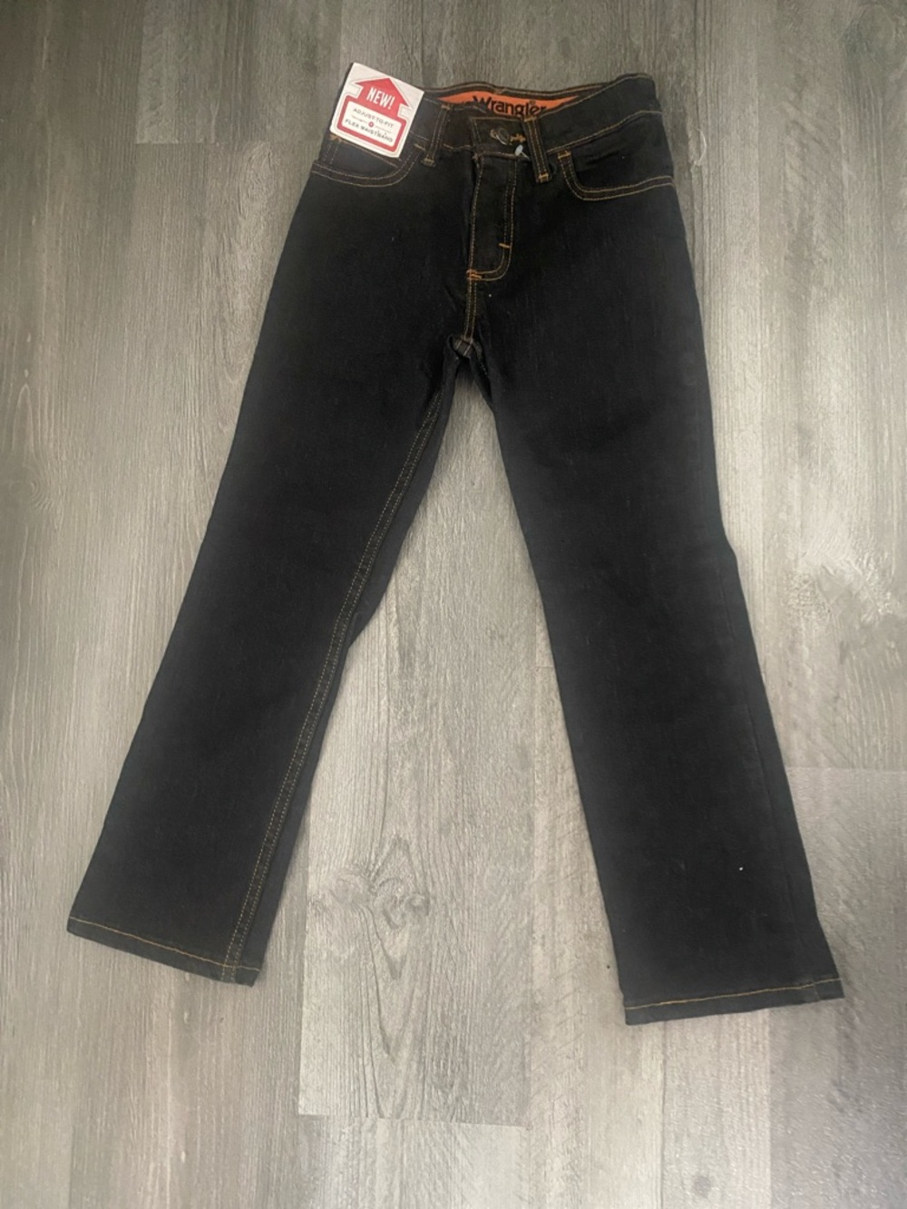 Wrangler Kid’s Black Straight Jeans with Contrast Stitching